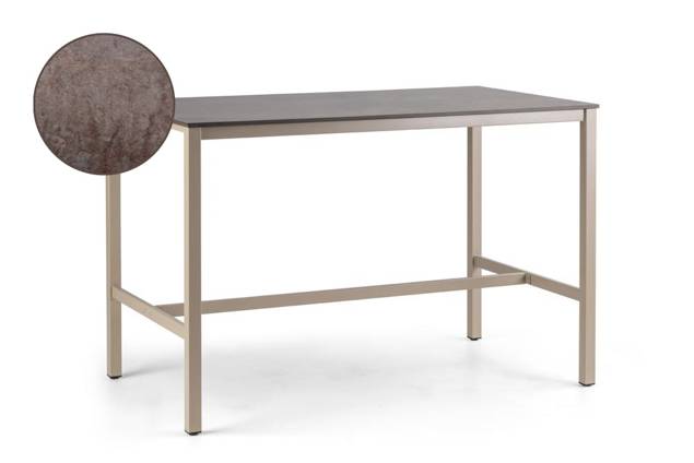 Schilthorn Table de bar acier inoxydable 140x80 cm