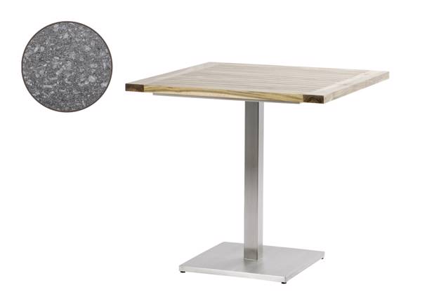 Siri Table de jardin acier inoxydable 80x80 cm