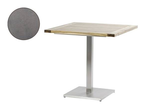 Siri Table de jardin acier inoxydable Ø 80 cm