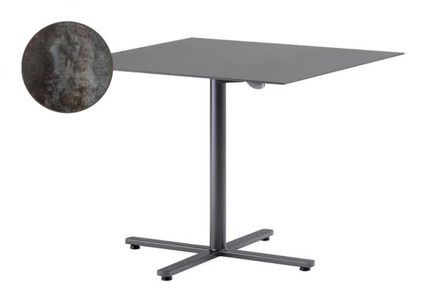 Stockholm Table de jardin pliante acier 80x80 cm