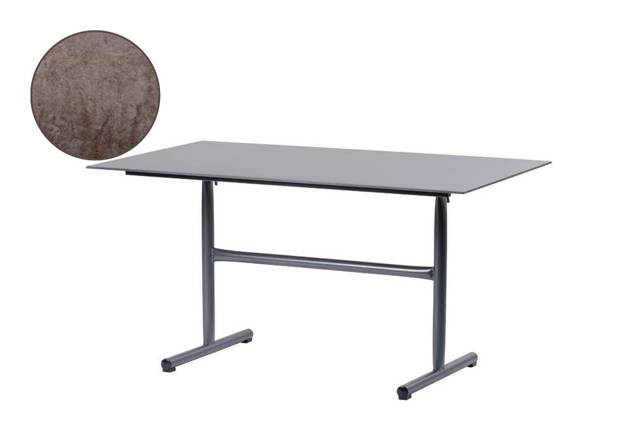 Titlis Table de jardin pliante acier 160x90 cm