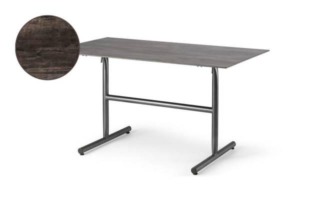 Titlis Table de jardin pliante acier 120x80 cm