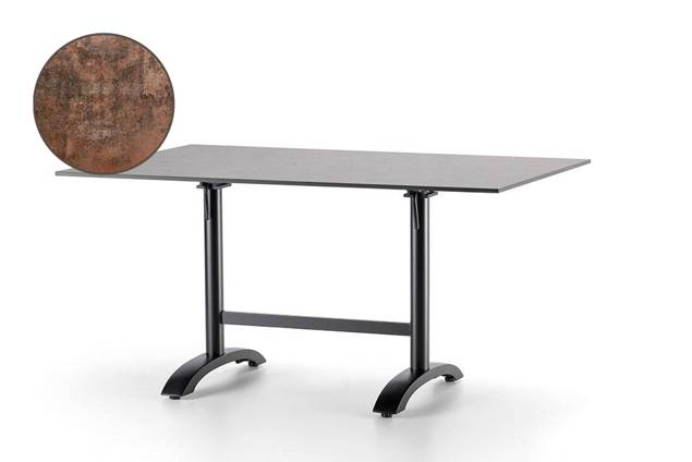 Trento II Table de jardin pliante aluminium 120x80 cm