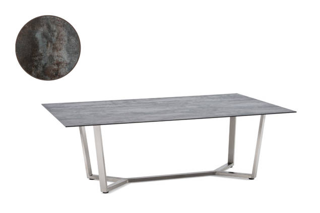 Uri Table de salon acier inoxydable 140x90 cm