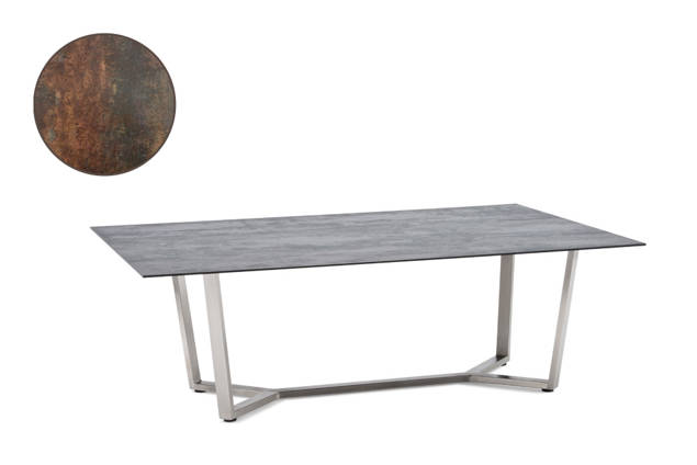 Uri Table de salon acier inoxydable 160x90 cm