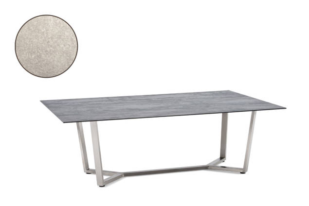 Uri Table de salon acier inoxydable 120x80 cm