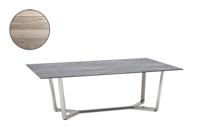 Uri Table de salon acier inoxydable 160x90 cm