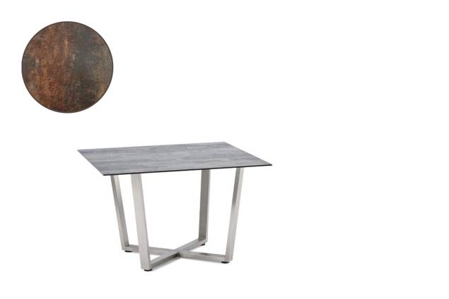 Uri Table de salon acier inoxydable 90x90 cm