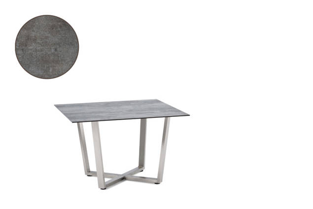 Uri Table de salon acier inoxydable 80x80 cm