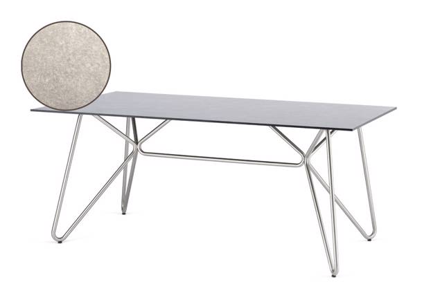 Valencia Table de jardin ronde acier inoxydable 160x90 cm