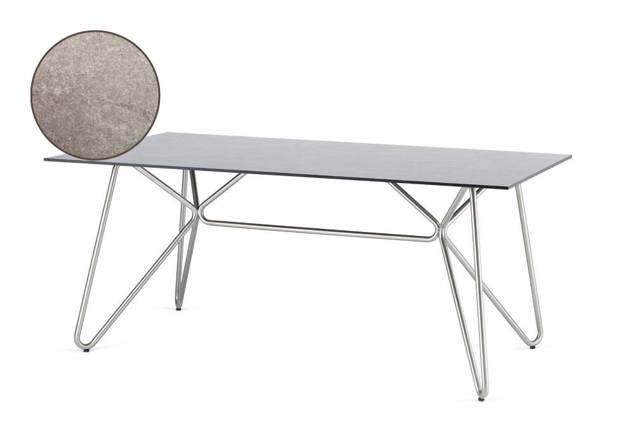 Valencia Table de jardin ronde acier inoxydable 200x100 cm