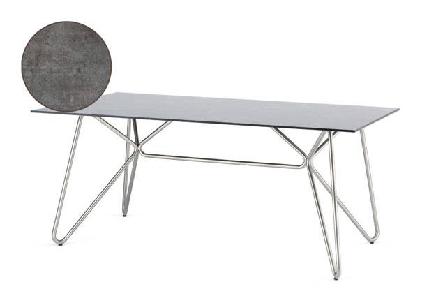 Valencia Table de jardin ronde acier inoxydable 160x90 cm
