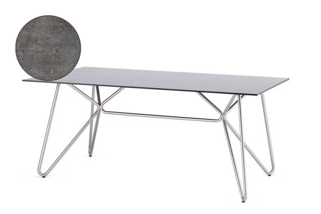 Valencia Table de jardin ronde acier inoxydable 160x90 cm