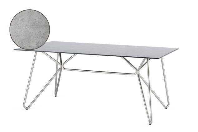 Valencia Table de jardin ronde acier inoxydable 160x90 cm