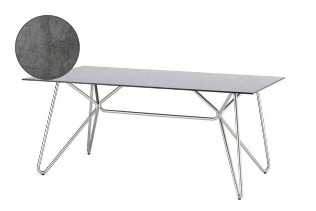 Valencia Gartentisch rund Edelstahl 180x90 cm