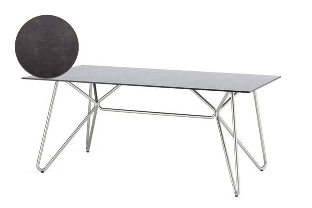 Valencia Table de jardin ronde acier inoxydable 200x100 cm