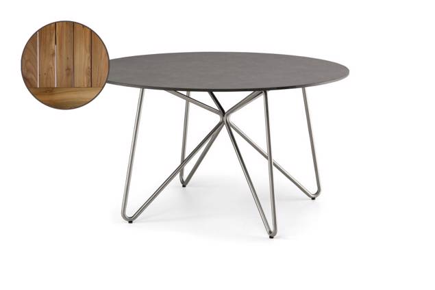Valencia Table de jardin ronde acier inoxydable 100x100 cm