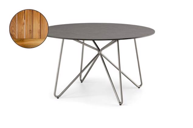 Valencia Table de jardin ronde acier inoxydable Ø 120 cm