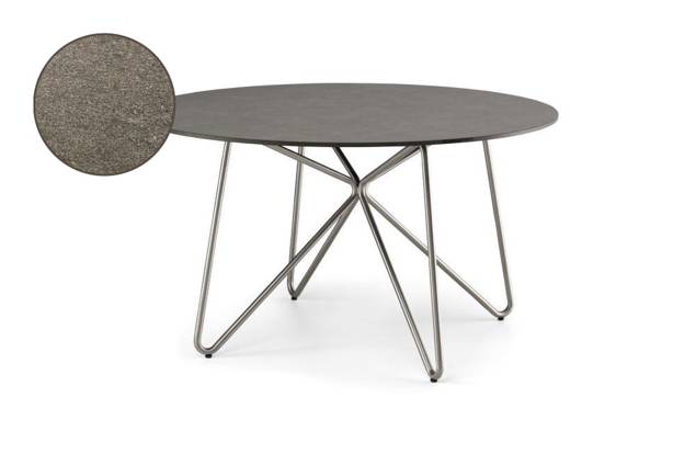 Valencia Table de jardin ronde acier inoxydable 90x90 cm