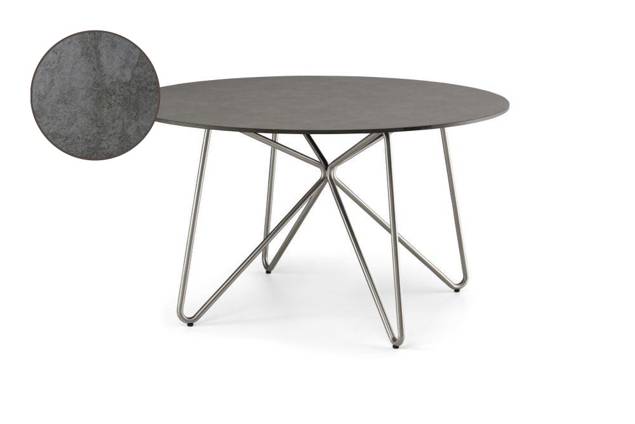 Valencia Table de jardin ronde acier inoxydable 90x90 cm