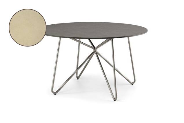 Valencia Gartentisch rund Edelstahl 90x90 cm
