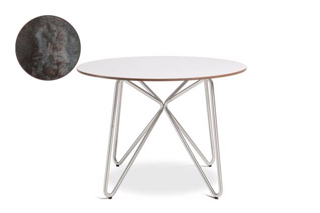Valencia Table de jardin ronde acier inoxydable 90x90 cm