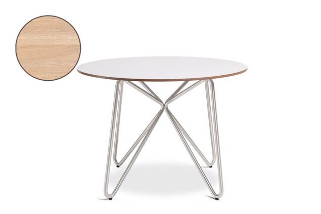 Valencia Table de jardin ronde acier inoxydable 80x80 cm