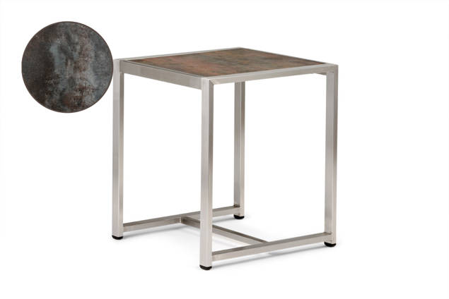 Victoria Table d'appoint acier inoxydable 34x37 cm
