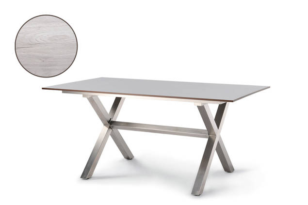 Xenia Table de jardin acier inoxydable 160x90 cm