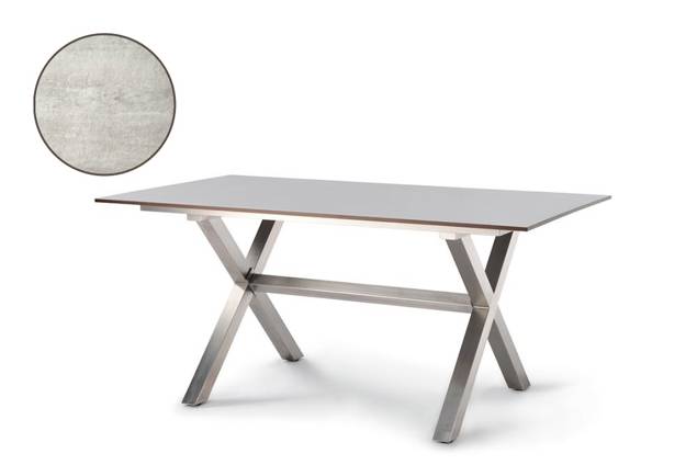 Xenia Table de jardin acier inoxydable 160x90 cm