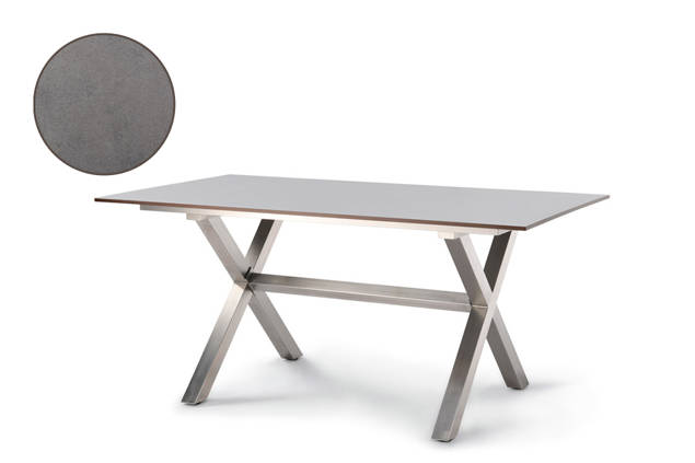Xenia Table de jardin acier inoxydable 180x90 cm