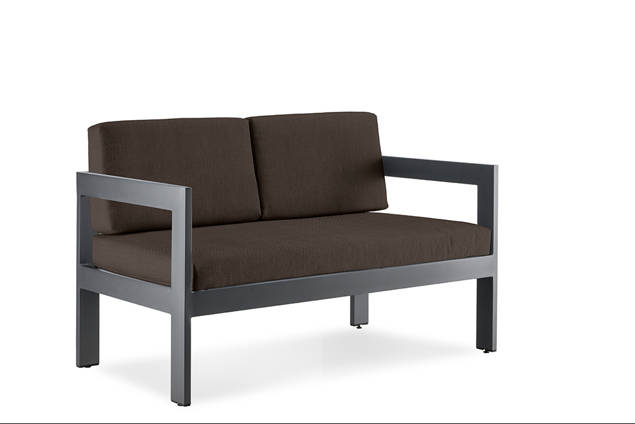 Livorno 2er Dininglounge Bank Aluminium 