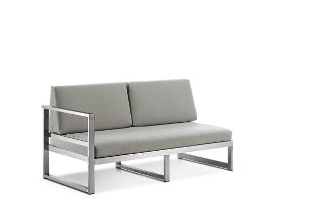Rubin 2er Loungebank rechts Edelstahl