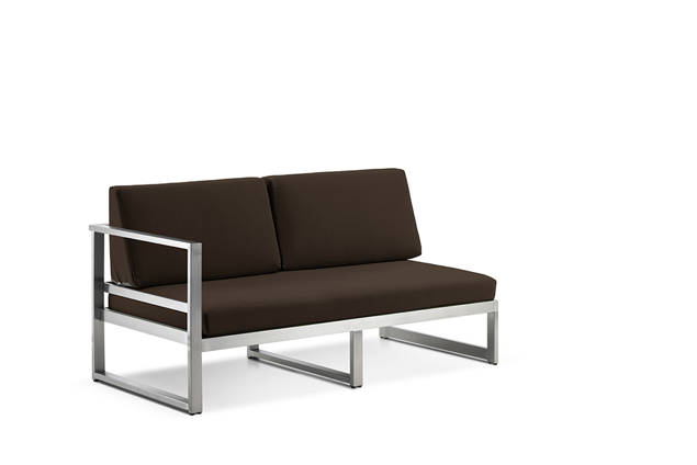 Rubin 2er Loungebank rechts Edelstahl