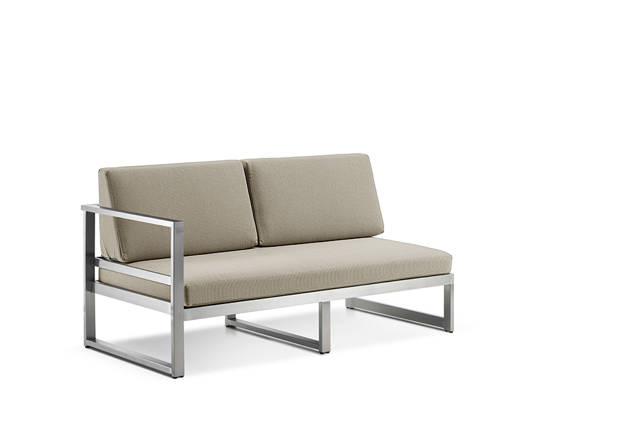 Rubin 2er Loungebank rechts Edelstahl