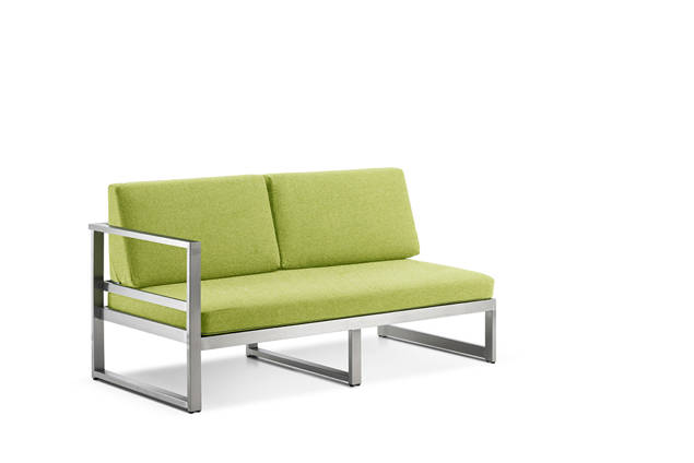 Rubin 2er Loungebank rechts Edelstahl