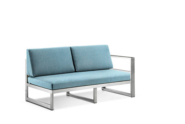 Rubin 2er Loungebank links Edelstahl