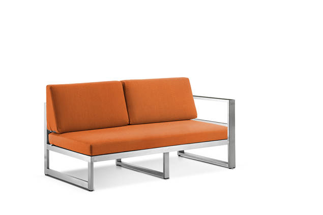 Rubin 2er Loungebank links Edelstahl