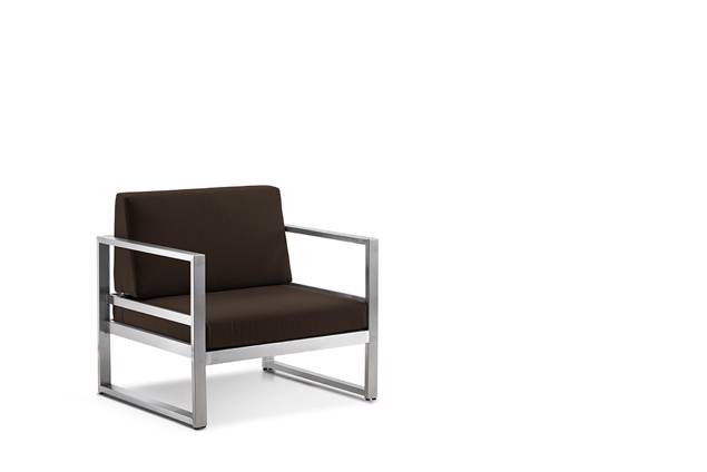 Rubin Loungesessel Edelstahl