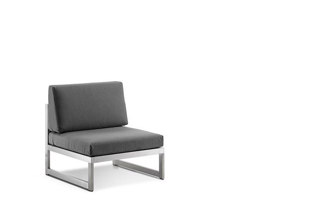 Rubin Loungesessel Edelstahl