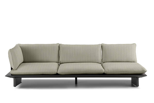 Manhattan 3er Loungebank Aluminium