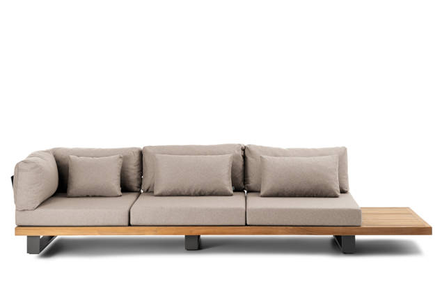 Amalfi 3er Loungebank Ecke Aluminium 1