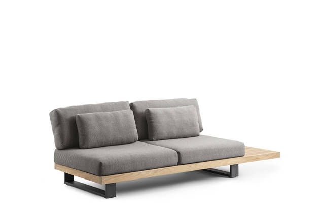 Amalfi Banc lounge 2 places gauche/droite aluminium