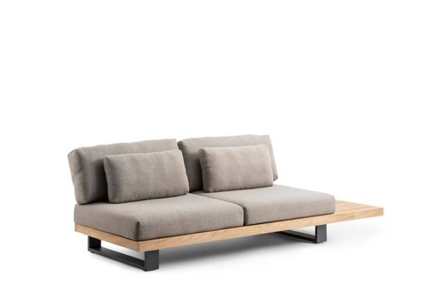 Amalfi 2er Loungebank links/rechts Aluminium
