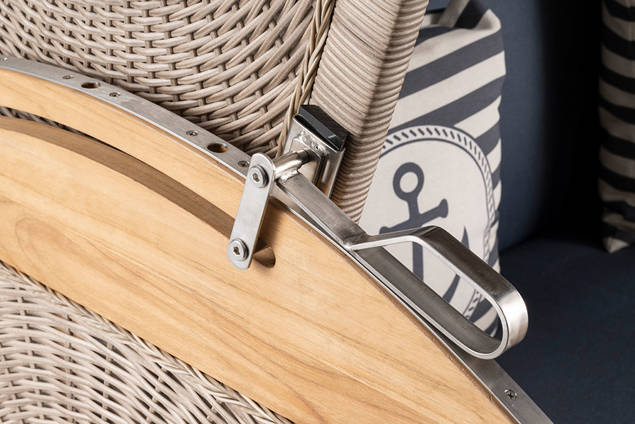 Kampen Strandkorb XL Set Rattan/Holz 7
