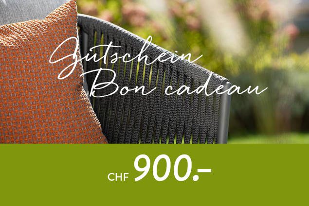 Geschenkgutschein CHF 900 Hunn Gartenmöbel