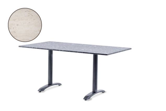 Modern Gartentisch Stahlguss 120x70 cm