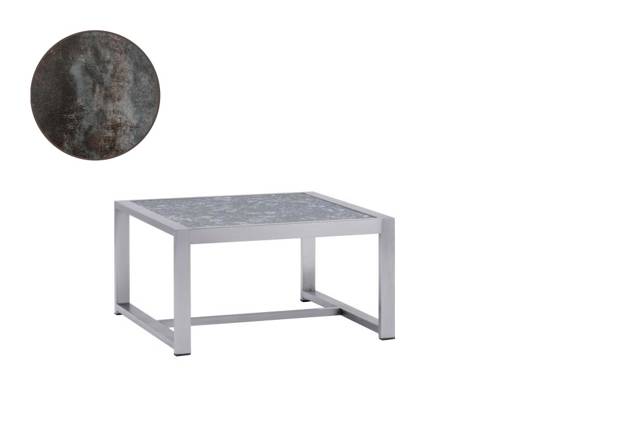 Rubin Loungetisch Edelstahl 76x76 cm
