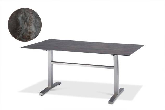 Island Gartentisch Edelstahl 140x80 cm