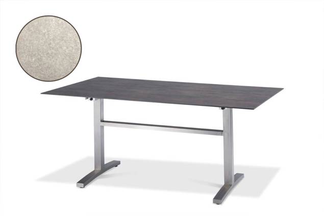 Island Table de jardin acier inoxydable, avec roulettes 120x80 cm